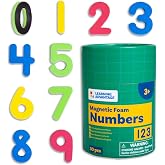 LEARNING ADVANTAGE Magnetic Numbers 0-9, Set of 30 Foam Number Magnets | Large Magnetic Numbers for Whiteboard, Classroom or Home Math Practice