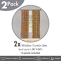 Ambesonne Geometric Window Curtains Pack of