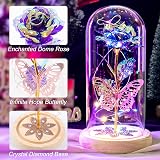 Beferr Colorful Forever Rose with Glass Dome LED Base Gift for Mum Women view 2