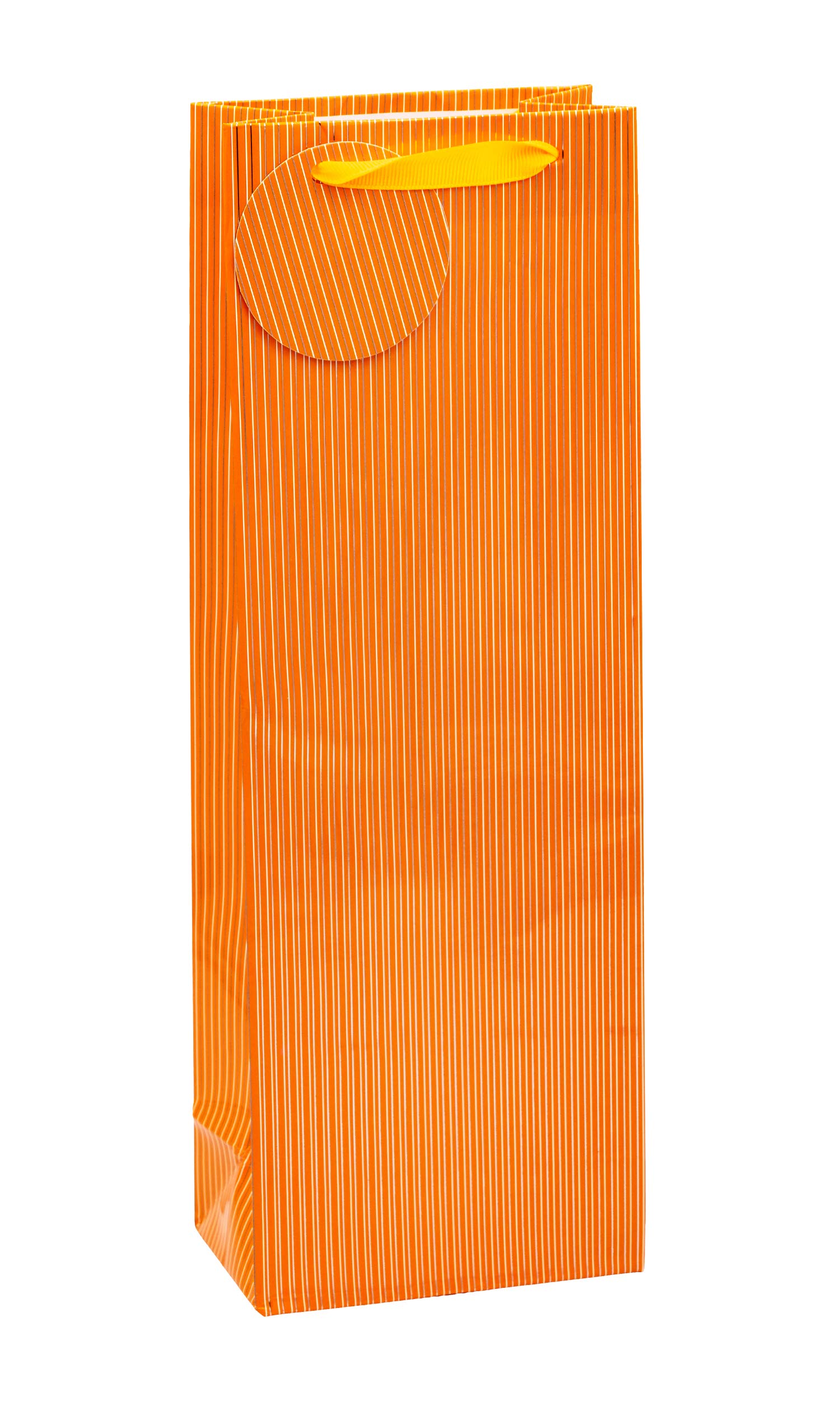 TSI 85286-4 Gift Bags with Hot Stamping Pinstripes Pack of 4 Size Bottle (12 x 8 x 36 cm) Orange