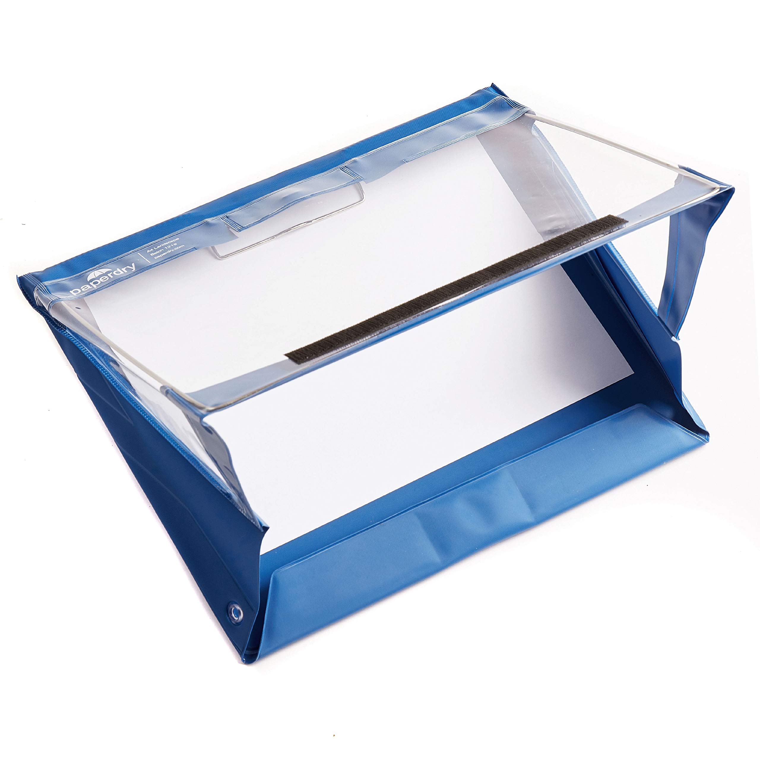 Waterproof Clipboard A4 Landscape by Paperdry, Blue, Superior PVC Plastic with Cold Protection, Outdoor Covered Clip Board with Storage, A4 Waterproof Document Holder