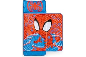 Jay Franco Kids Nap Mat with Embedded Pillow & Blanket – Soft 46"x20" Microfiber Sleeping Bag with Name Tag & Handle for Scho