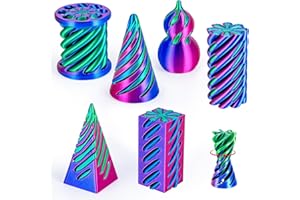 3Dgenius 6 Pack Spiral Cone Fidget Toys 3D Printed Spiral Fidget Toys Impossible Cone 3D Printed Fidgets Impossible Pyramid Passthrough 3D Printed Toys for Adults & Kids for Anxiety Relaxing, Pack1