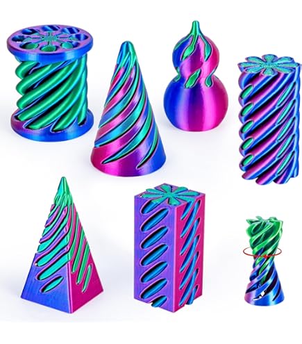 Set De 3 Conos Imposibles Impresos En 3D – Figuras Fidget En Espiral Para Aliviar El Estrés Y Decorar El Escritorio (Cilindro, Pirámide, Cono)