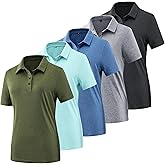 Women's Golf Polo Shirts Lightweight Moisture Wicking Short Sleeve Shirt Quick Dry Athletic Tennis Tops