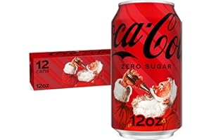 COKE ZERO Coca-Cola Zero Sugar Soda, 12 fl oz Cans, 12 Pack - Classic Cola Soft Drink Fridge Pack