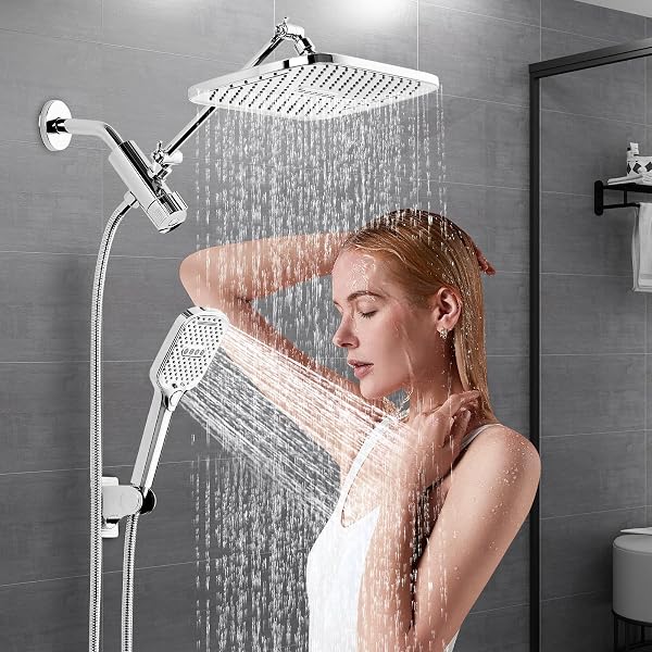 12″ RAIN SHOWER HEAD WITH HANDHELD SPRAY, RAINFALL...