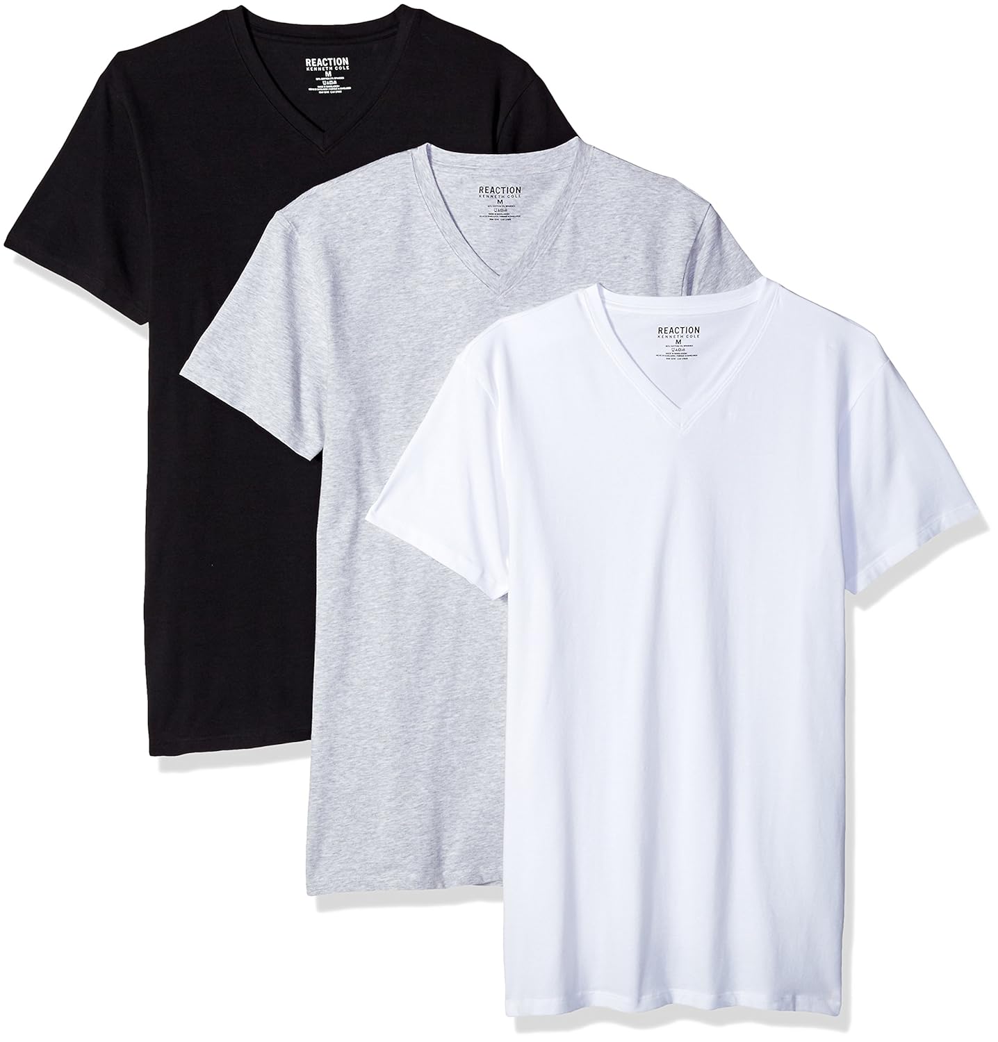 Buy Cole Reaction Men's V Neck Tee Set, White/Black/Grey, Small