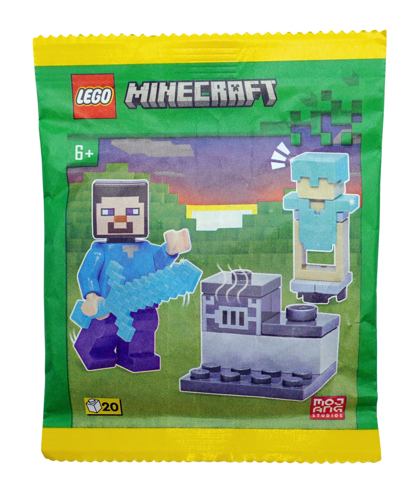 LEGO Minecraft: Steve Minifigure with Furnace and Diamond Armor