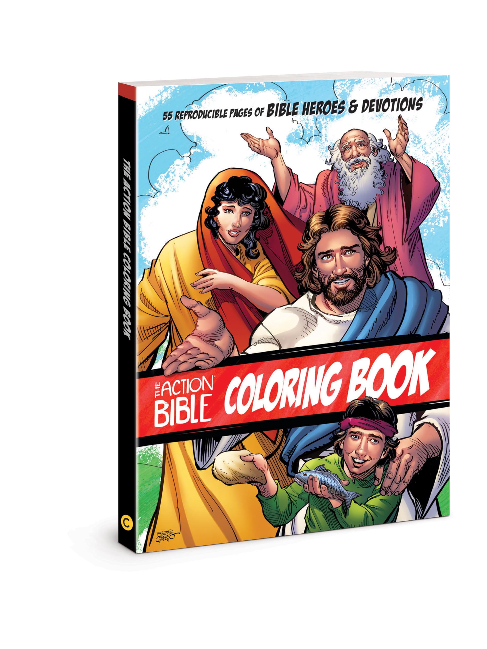 The Action Bible Coloring Book: 55 Reproducible Pages of Bible Heroes & Devotions The Action Bible Coloring Book: 55 Reproducible Pages of Bible Heroes & Devotions Paperback
