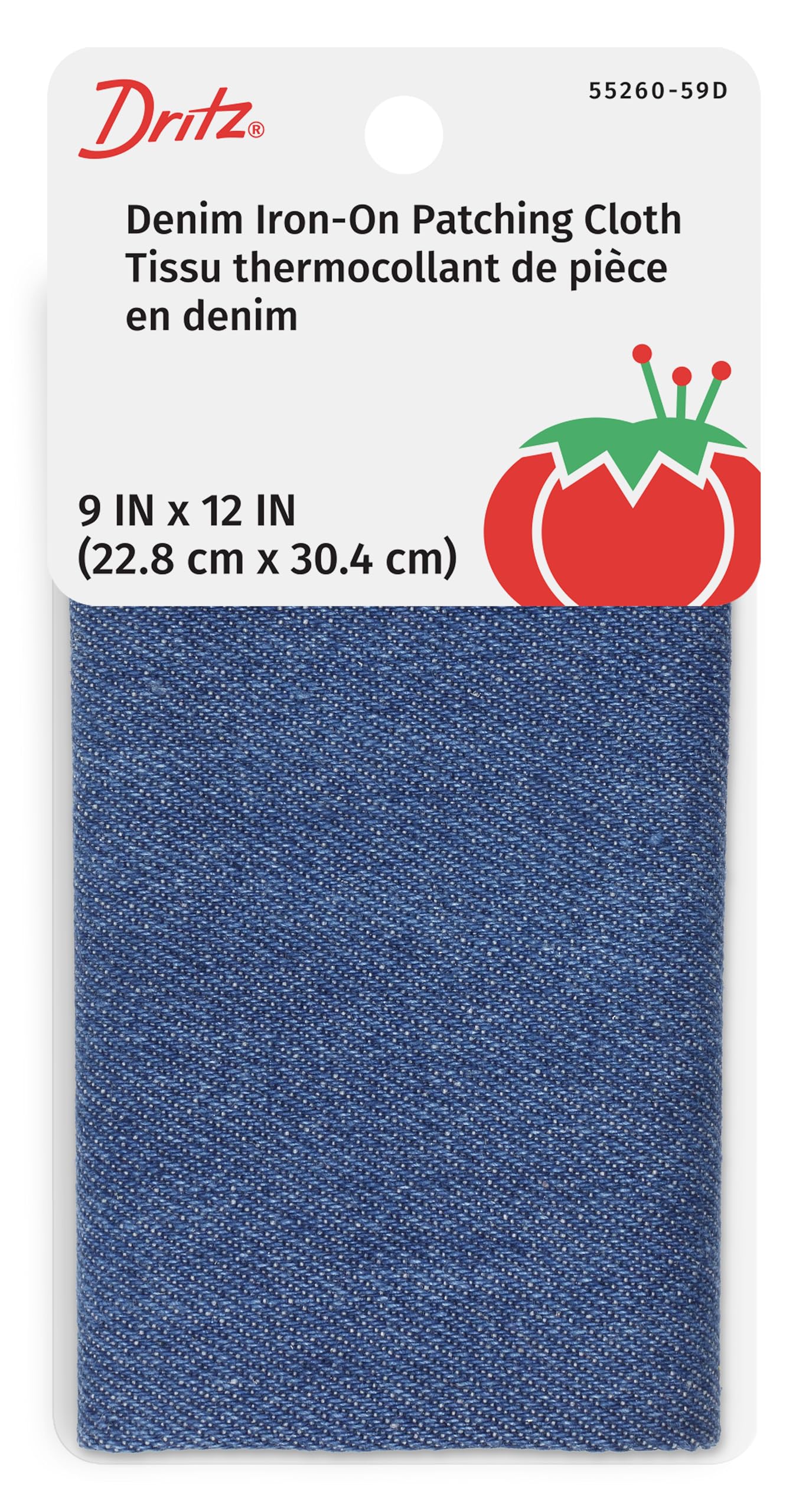 Dritz 55260-59D Denim Iron-On Patching Cloth, Faded Blue, 9 by 12-Inch, Acrylic, Multicolour, 8x15.18x1.24 cm