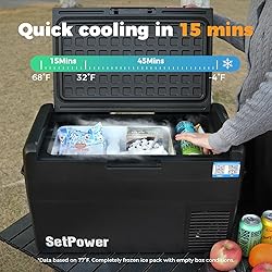Setpower 12V Refrigerator 21 Quart Portable Freezer