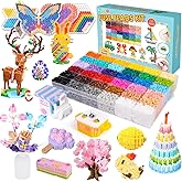 Meland Fuse Beads Kit - 11,000 pcs 36 Color Beads for Craft for Girls Age 5-12 Year Old,5MM Melty Beads Set Including 5 Pegboards, Ironing Paper & Chain Accessories Iron Beads Christmas Birthday Gift