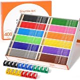 Shuttle Art 408 Pack Colouring Pencils Bulk 12 Colours with 20 Sharpeners view 1