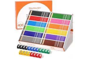 Shuttle Art Colored Pencils Bulk, 408 Pack Coloring Pencil Set Plus 20 Sharpeners, 12 Assorted Colors, Classroom Pack School 