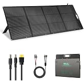 HQST 200W Portable Solar Panel, N-Type, 25% Efficiency, IP67 Waterproof | Only 11.82 lb, 3-in-1 Adapter Cable and Adjustable Kickstands for Power Stations, Camping, RV, Off-Grid &amp; Emergency Backup