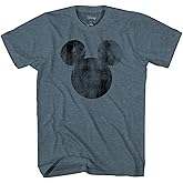 Disney Mickey Mouse Distressed Head Vintage Silhouette Men's Adult Graphic Tee T-Shirt