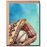 SMDDesigns Baseball Happy Birthday Card - Funny Baseball Card - Baseball Lover Card - Humor Sport Card - Greeting Funny Card, 5 x 7 inches