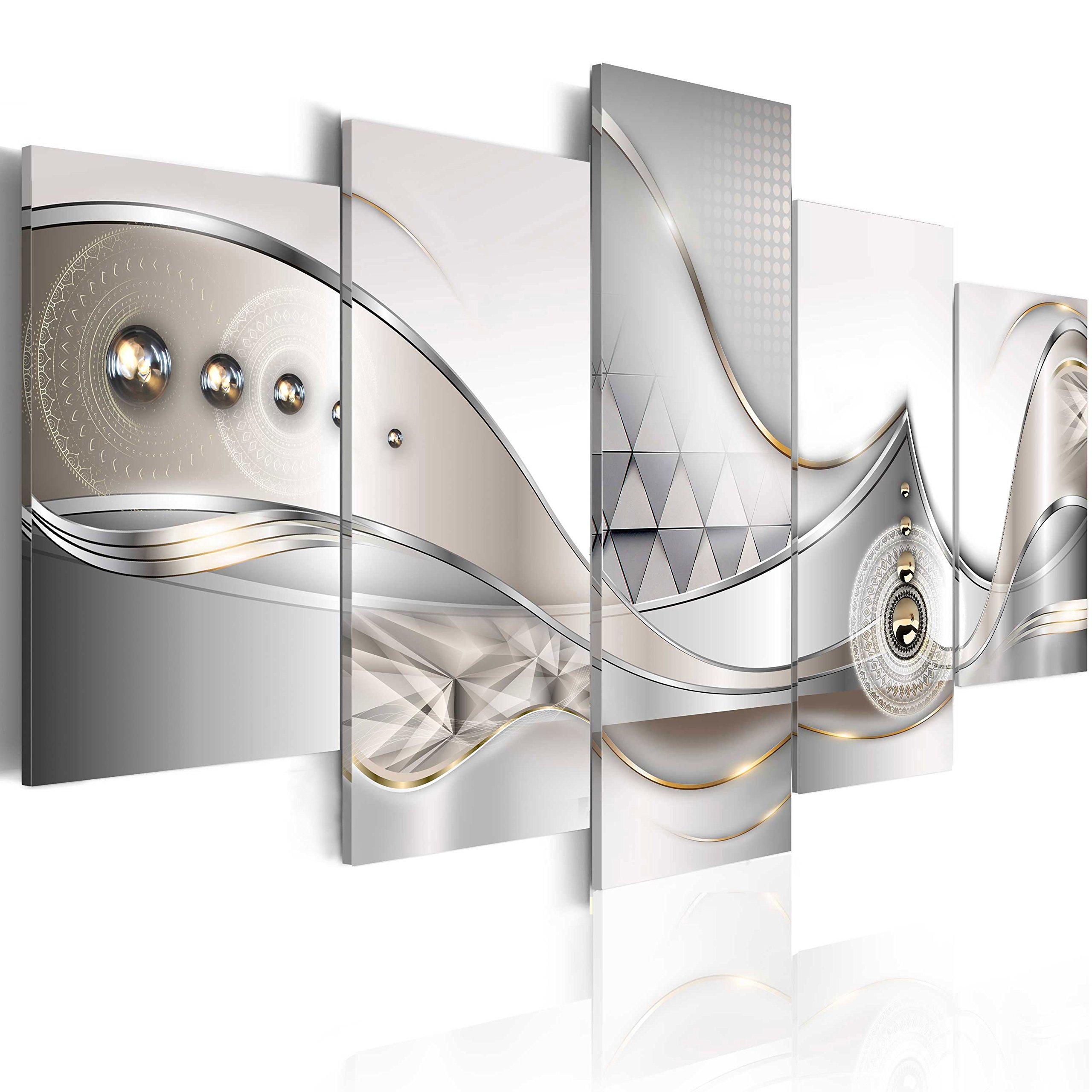 Prints on Canvas - Acrylic Glass Prints Wall Art 200x100 cm/80x40 5 Pieces Glossy Glass Print Panel Image Picture Painting Artwork Home Decoration Decor Modern - flowers orchids abstract b-A-0073-k-o