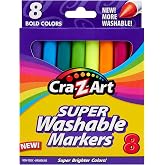 Cra-Z-Art Bold Washable Broadline Markers, 8 Counts