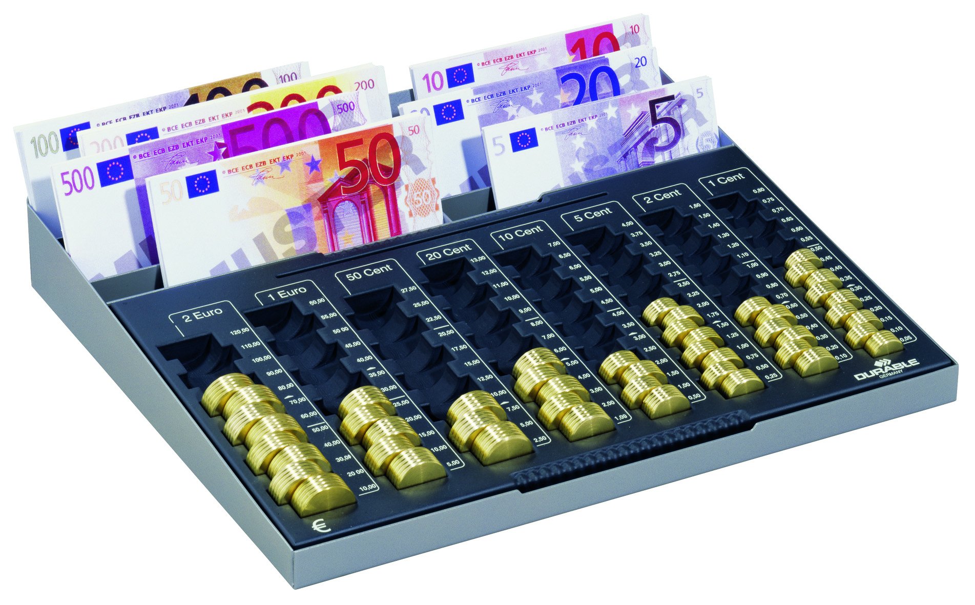 Durable EuroBoard 178157 328 x 286 x 59 mm Extra Large Cash Counting Board - Anthracite Grey