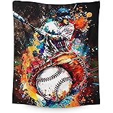 Kids Blankets for Boys Baseball Players Lovers, 50x40 Inches Soft Cozy Warm Baseball Themed Stuff Flannel Throw Gifts Sports Blanket for Couch Sofa Trip Camp