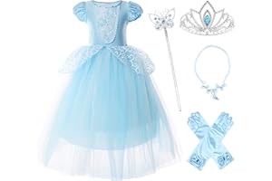 JerrisApparel Girls Princess Costume Puff Sleeve Fancy Birthday Party Dress up