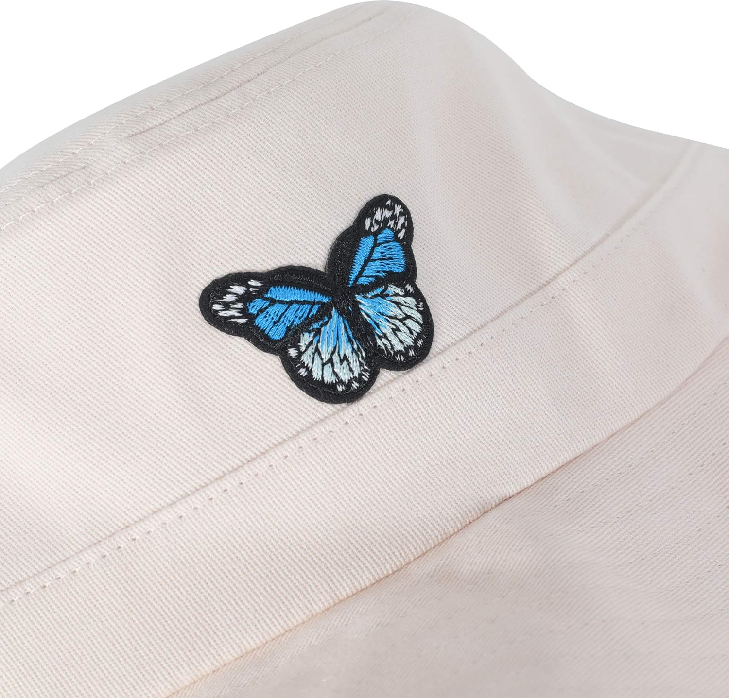 ZLYC Unisex Fashion Embroidered Bucket Hat Summer Fisherman Cap for Men Women Teens (Butterfly Beige) at  Women’s Clothing store