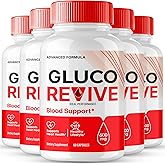 Gluco Revive Pills, Gluco Revive Supplement Capsules, GlucoRevive Health and Wellness Support - Maximum Strength All Natural Advanced Formula, GlucoRevive Health Pills Reviews (5 Pack)