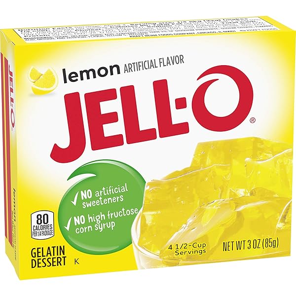 JELL-O LEMON GELATIN MIX (3 OZ BOX)
