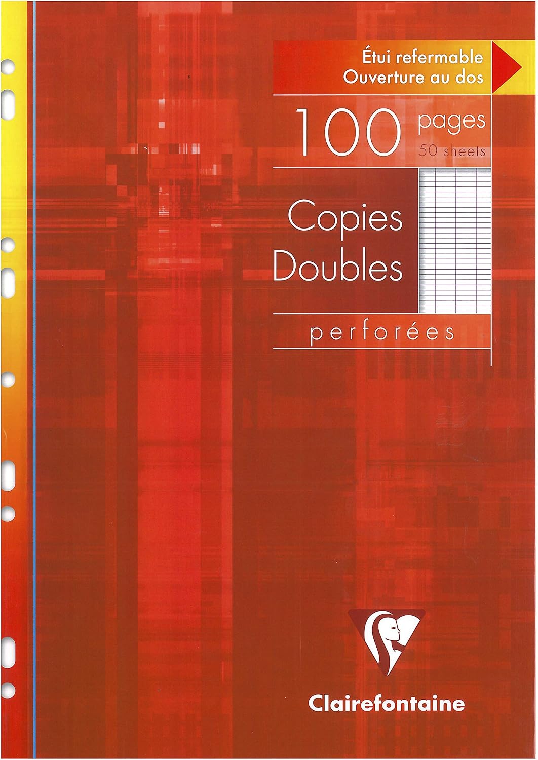 Clairefontaine 4721C, One Perforated Double Sheet Case, Dimensions: A4 21 cm x 29.7 cm, 100 Seyes Ruled Pages