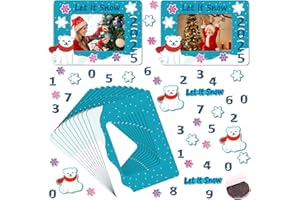 Menkxi 24 Sets Dated Winter Picture Frame Craft Kit Magnet Christmas Photo Frames with Snowflake Stickers Winter DIY Crafts for Kids Toddlers Xmas Gift Decorations Fun Holiday Party Activities