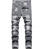 Men's Slim Fit Stretch Jeans Ripped Skinny Jeans for Men, Fashion Straight Leg Comfort Flex Waist Cargo Denim Pants