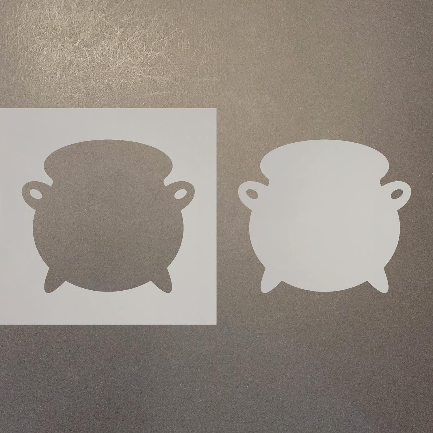 Mixed Media - Witches Cauldron Reusable Mylar Stencil - Art Craft Supplies 4 Inch