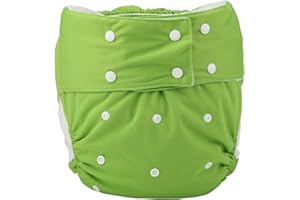 Sigzagor Teen Adult Cloth Diaper Nappy Reusable Washable for Disability Incontinence (Green)