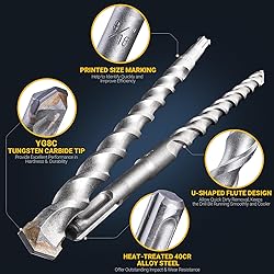 TGFTGF 17-Piece SDS Plus Rotary Hammer Drill Bits