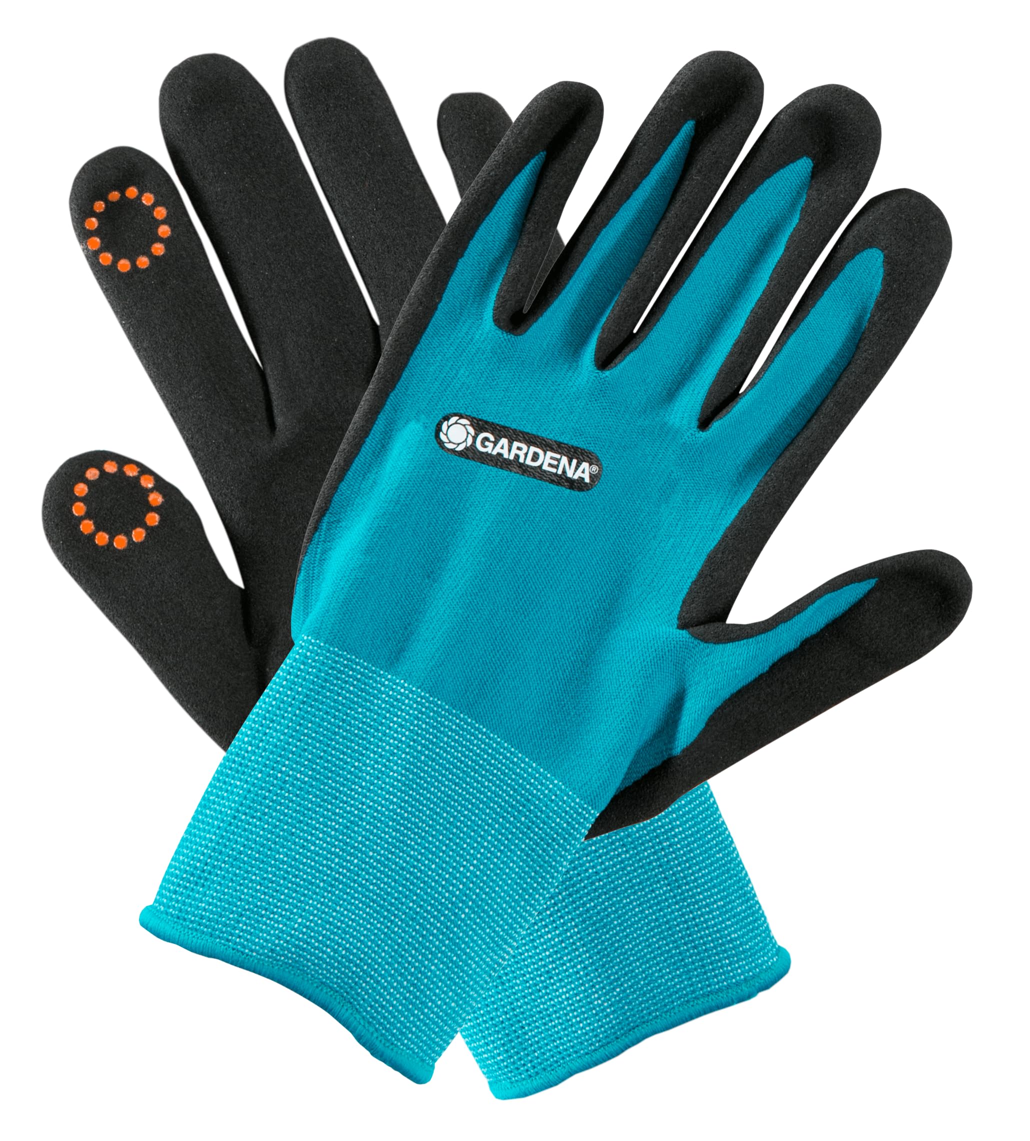 Gardena Planting and Soil Glove 7/S: Gloves for gardening and soil work, nitrile coating provides moisture protection, Mobile Touch for smartphone use (11510-20)
