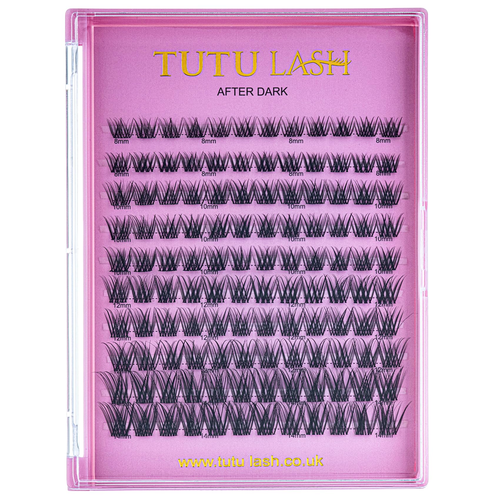 TUTU LASH DIY Cluster Lashes AFTER DARK 120 x cluster lashes self application easy to apply lashes lash cluster box re-usable vegan (After Dark XL SIZE Cluster Lash Tray)