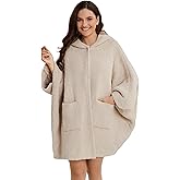 WDCOZY Wearable Blanket Hoodie Poncho Throw Comfy Soft Warm Cape Shawl Cozy Cloak Wrap Hooded with Sleeves For Women Adults