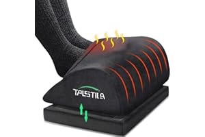 TALSTILA Foot Rest for Under Desk at Work, Foot Rest with Warm Plush Feet Pocket, Ergonomic Adjustable Memory Foam Footrest for Office Chair, Foot Stool for Office - Back & Leg Pain Relief