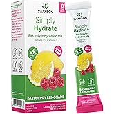 Swanson Simply Hydrate Electrolyte Mix - Sugar-Free Rasberry Lemondae Flavor - 8 Packets | Advanced Electrolyte Blend | Convenient On-The-Go Solution