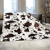 Queen Size Blankets for Bed - Extra Large Cow Print Fuzzy Fleece Blanket Queen, Luxury Cozy Country Decor for Bedroom & Living Room - Lightweight Warm Bedding Gifts for Women, Men & Couples 90" x 90"