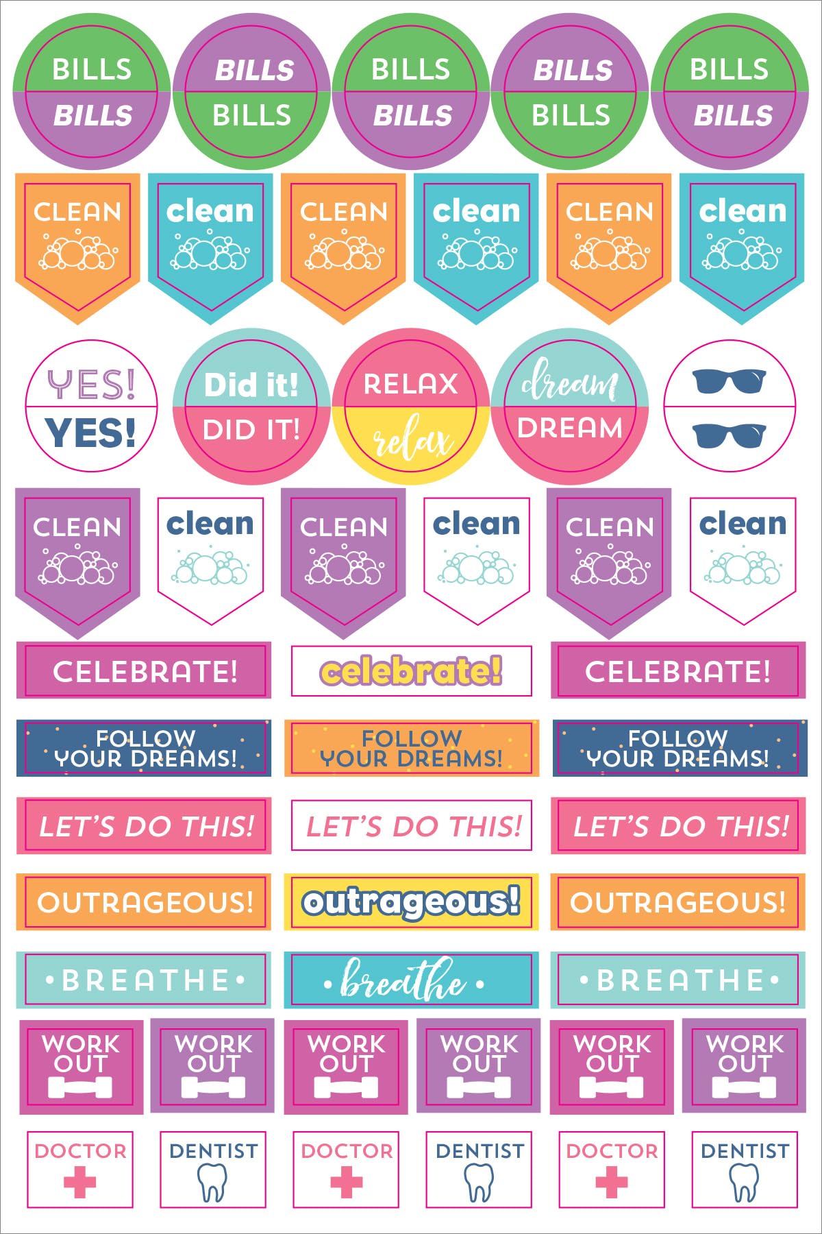 Peter Pauper Press Essentials Weekly Planner Stickers (Set Of 575 Stickers)