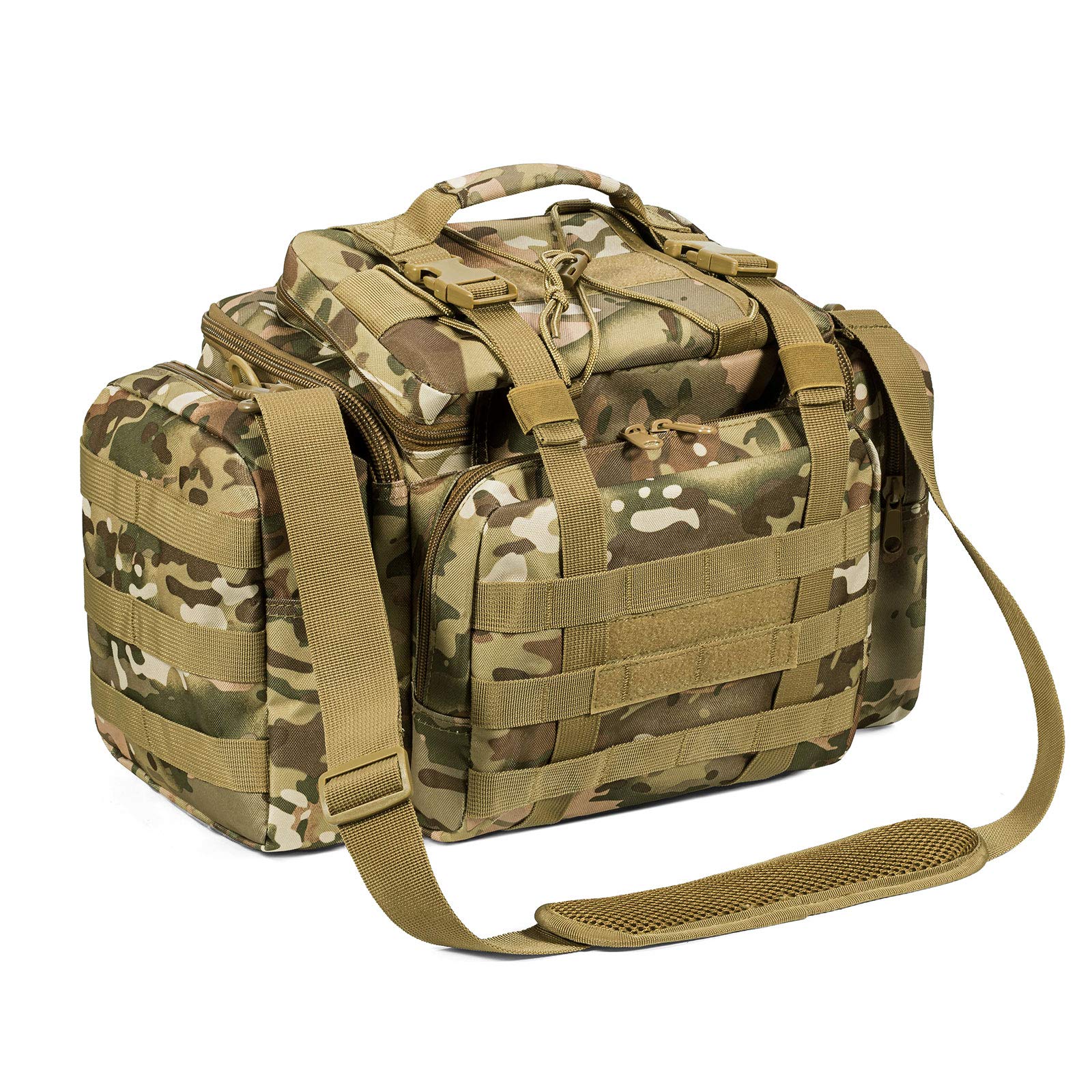 Dr.Fish Large Coarse Carp Fishing Tackle Storage Bag Multi-pockets Holdall Shoulder Waist Handbag Water-resistant for Outdoors Hiking Hunting Camping Travel