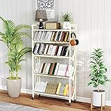 foriy Book Carts 5 Tier 57.7x35.4x9.84 in Rolling