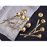 10 Pcs Flower Spoon Coffee Teaspoon Set, Stainless Steel Tableware Creative Dessert Spoons Sugar Spoon Coffee Spoon Teaspoon 