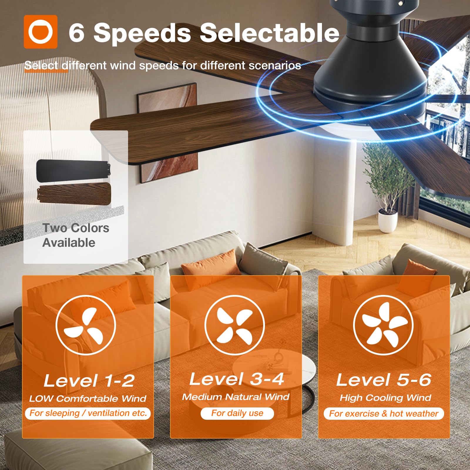 addlon Ceiling Fans with Lights, 42 Inch Low Profile Ceiling Fan with Light and Remote Control, Flush Mount, Reversible, 3CCT, Dimmable, Quiet, Black Small Ceiling Fan for Bedroom Indoor/Outdoor Use