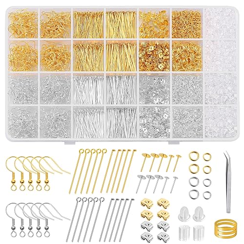 3480Pcs Earring Making Supplies Kit with Earring Hooks, Earring Pins, Jump  Rings, Earring Backs, Posts and Earring Making Findings for Jewelry Making  - Main Image