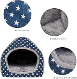 RANYPET Guinea Pig Bed Cave Cozy Hideout Large 26x26x28 cm Blue view 3