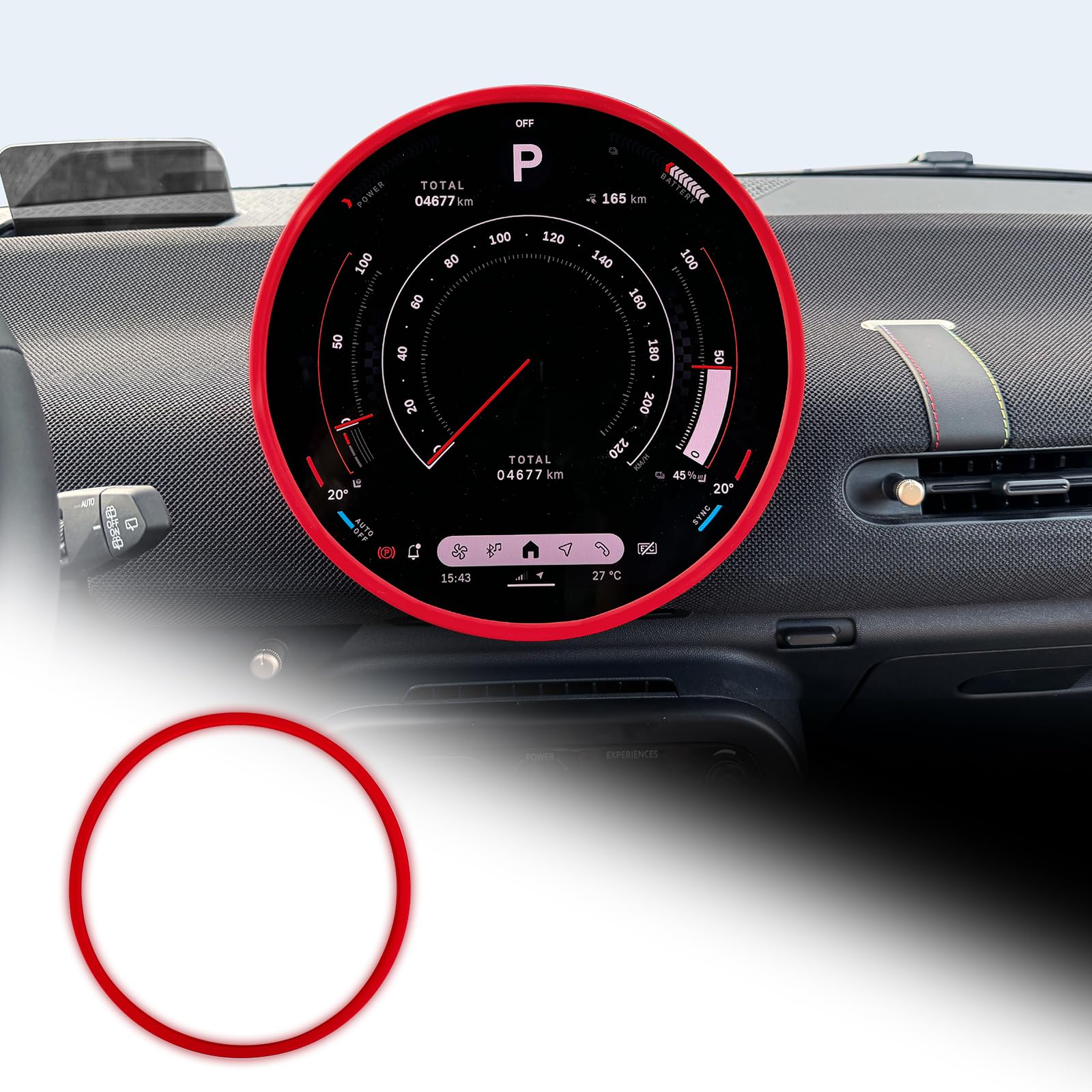 Photo 1 of KUNGKIC For MINI U25 Countryman 2024 2025 Screen Silicone Protector Frames Screen Edge Frame Interior Decorations Center Console Decor Accessories